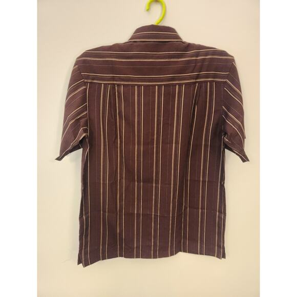 Haggar Cool 18 Shirt Mens Shirt Small Red Striped Short Sleeve Gorpcore Preppy - Picture 4 of 12